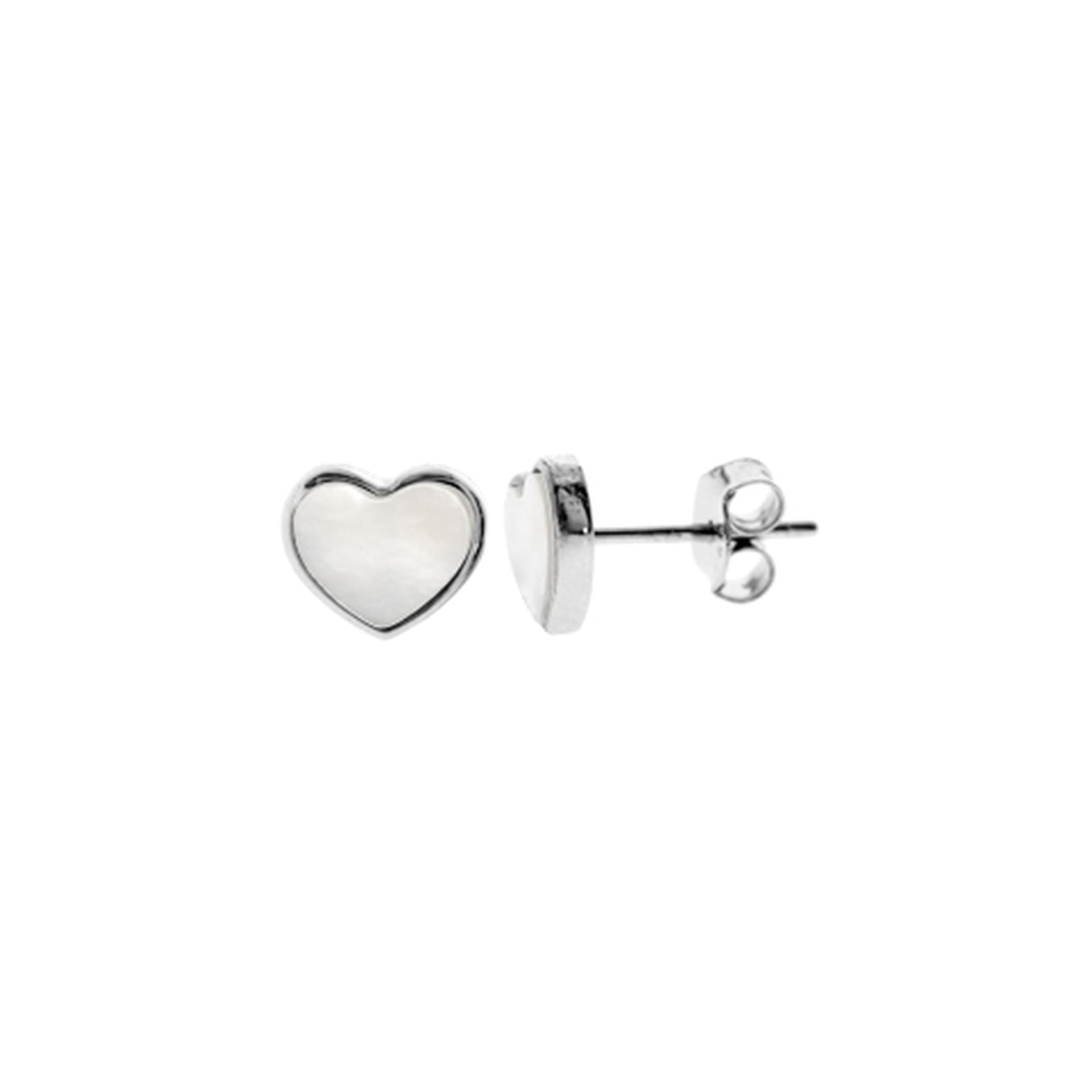 Bronwen inlaid mother of pearl heart studs