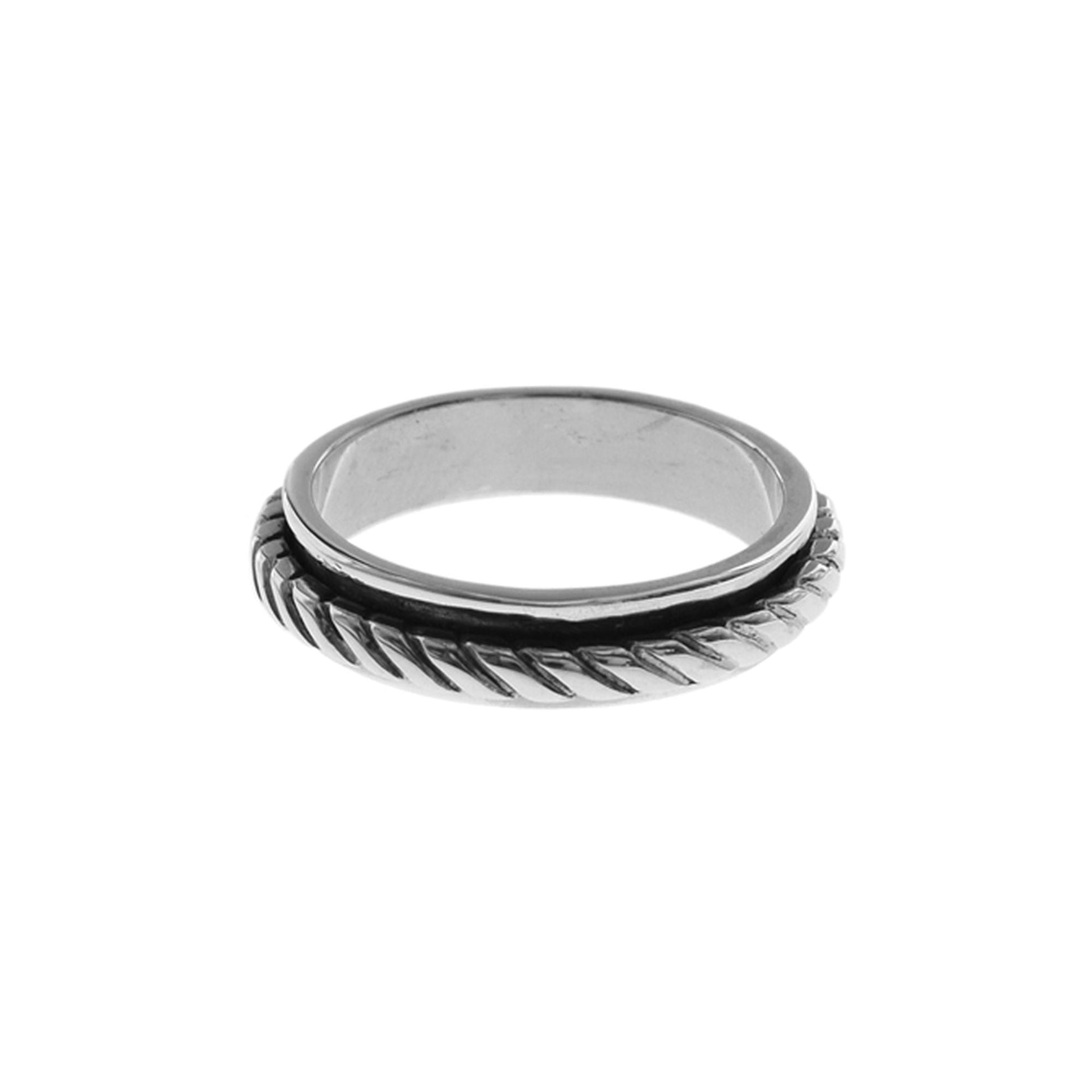 Harley plain silver rope design spinning ring