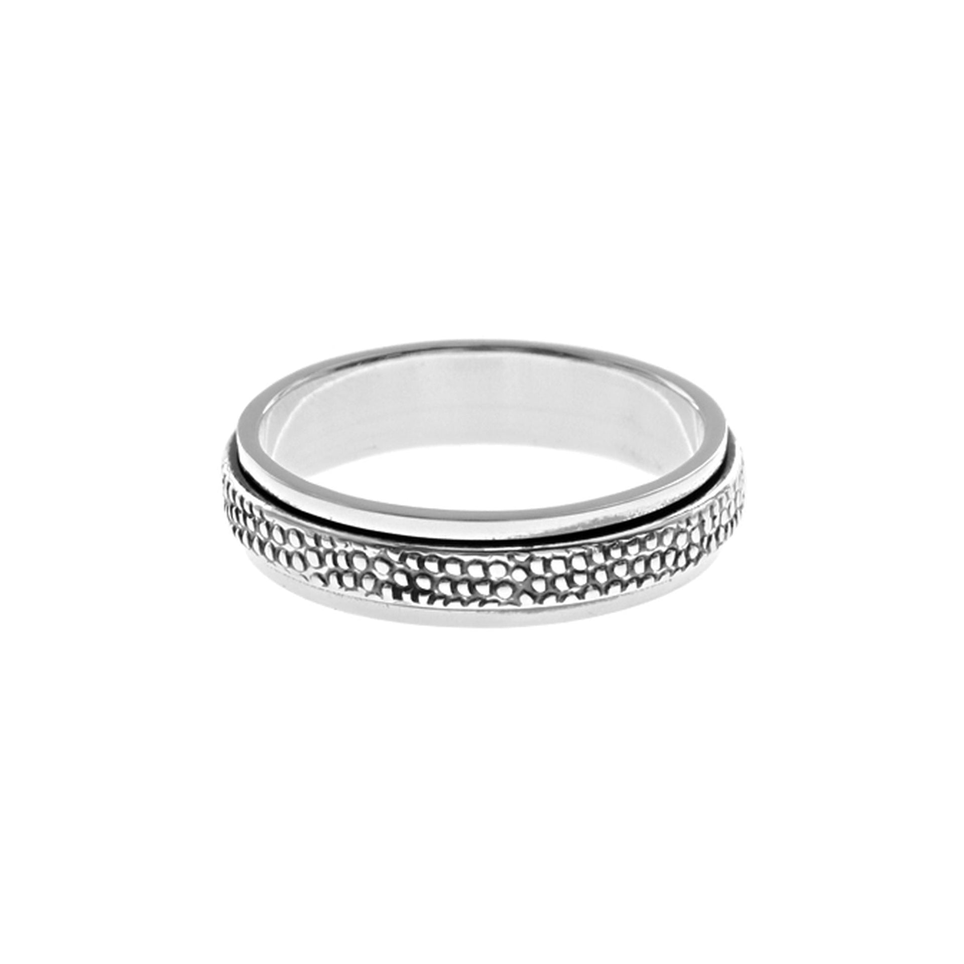 Harley silver ring with alligator print spinner
