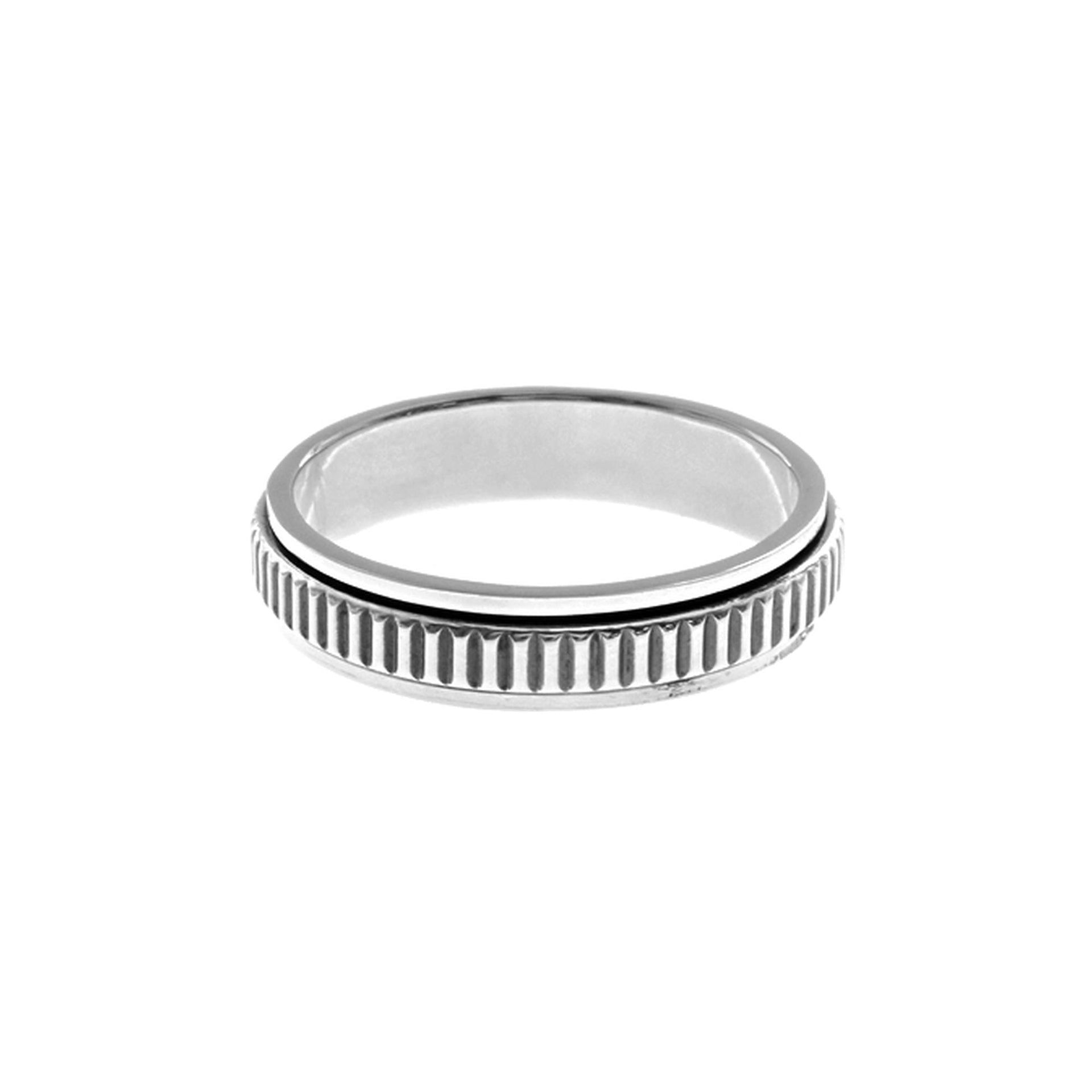 Harley ring with vertically fluted spinning inner