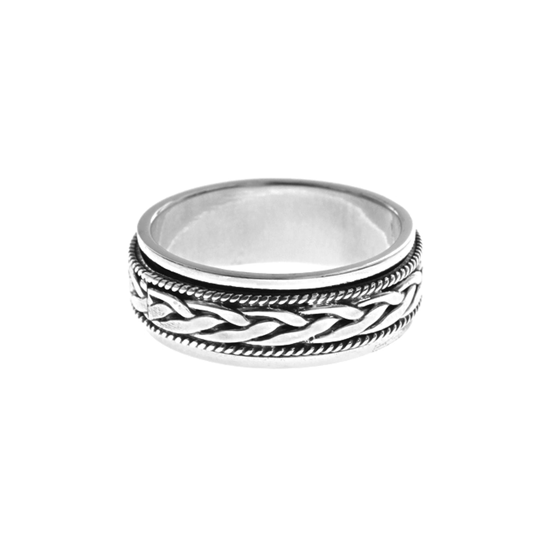 Harley plait & rope design spinner ring