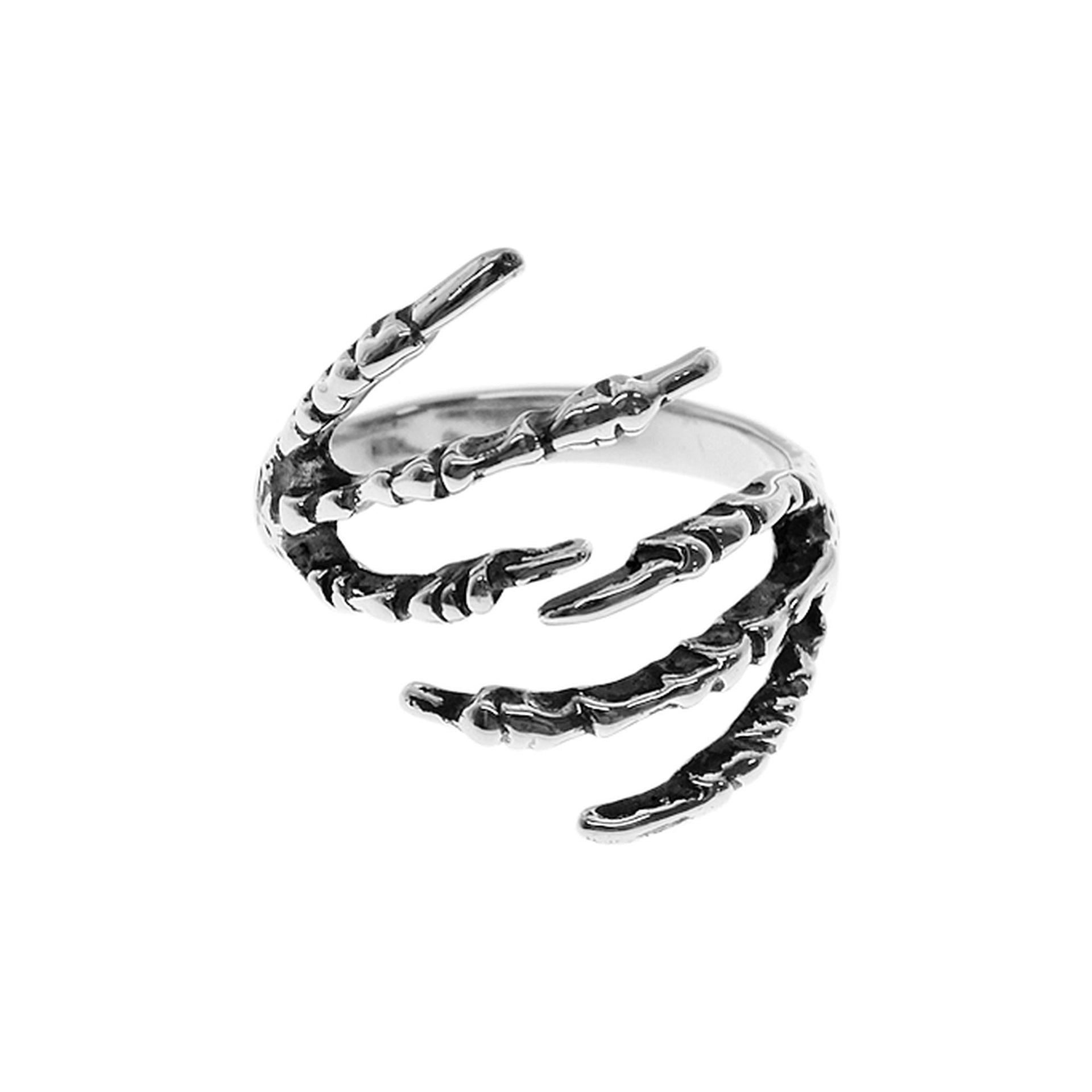 Harley double clawed foot overlapped silver ring