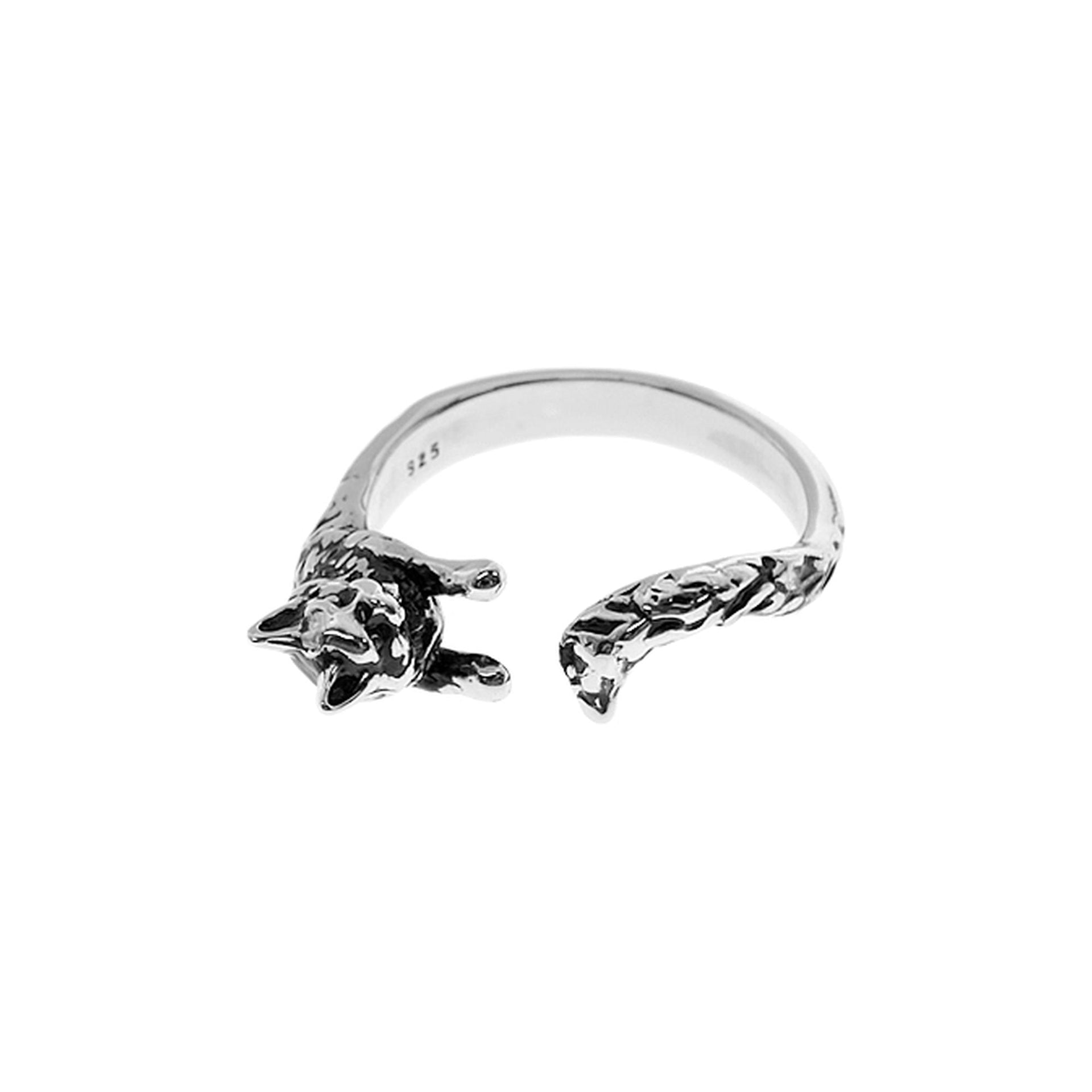 Harley wrapped around silver fox ring