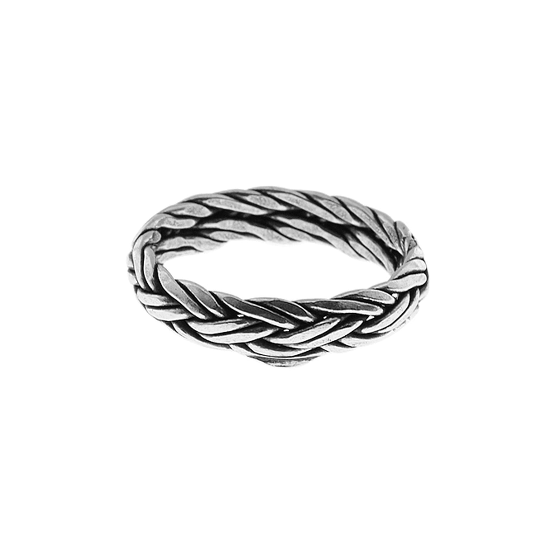 Harley oxidised heavy plaited silver band