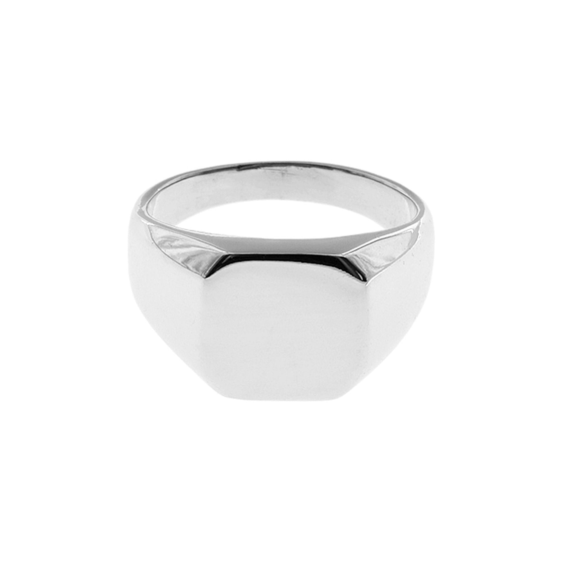 Harley 13mm soft square silver signet ring