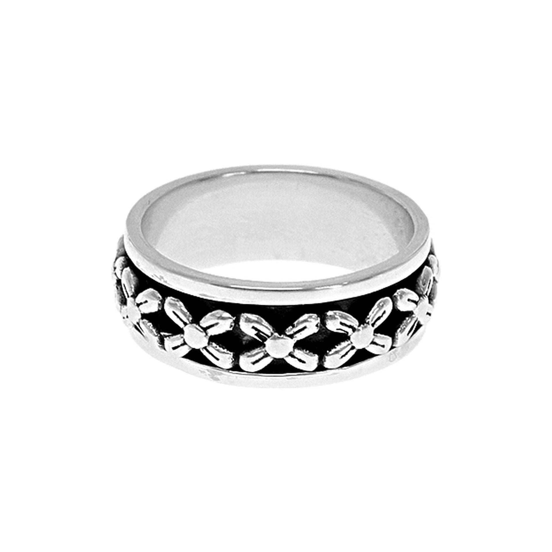 Catalina spinner ring with floral design
