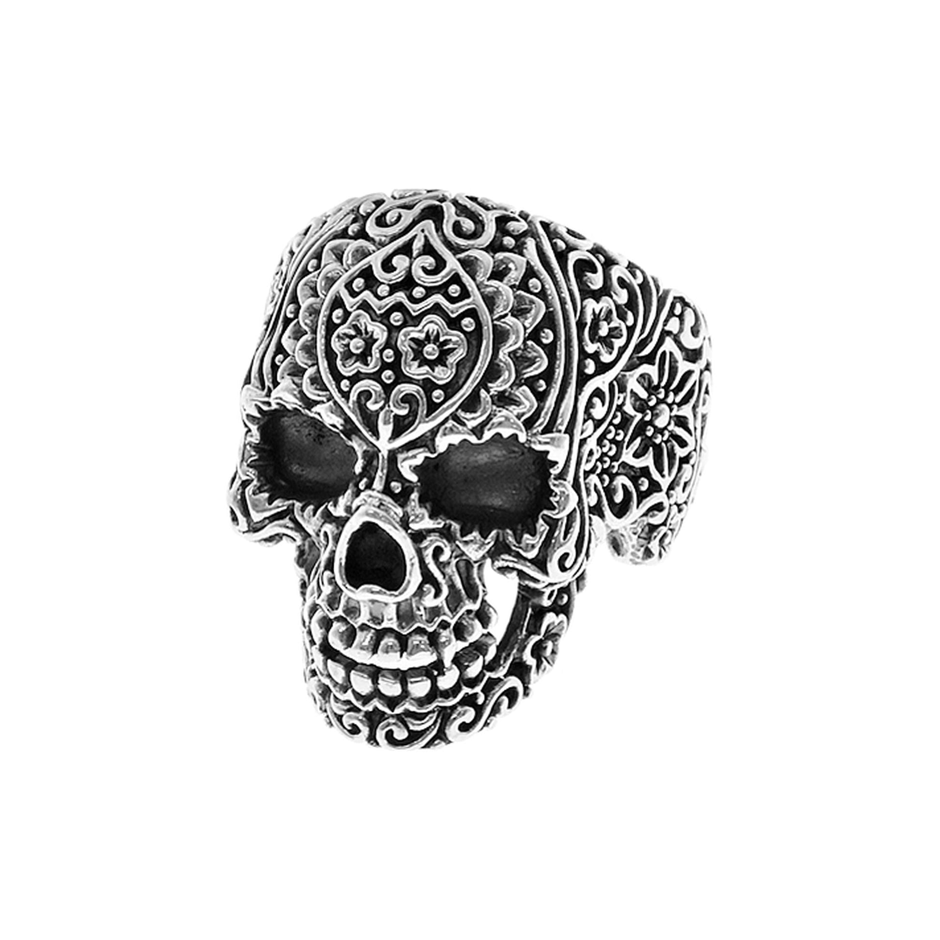 Harley flower skull ring (XL)