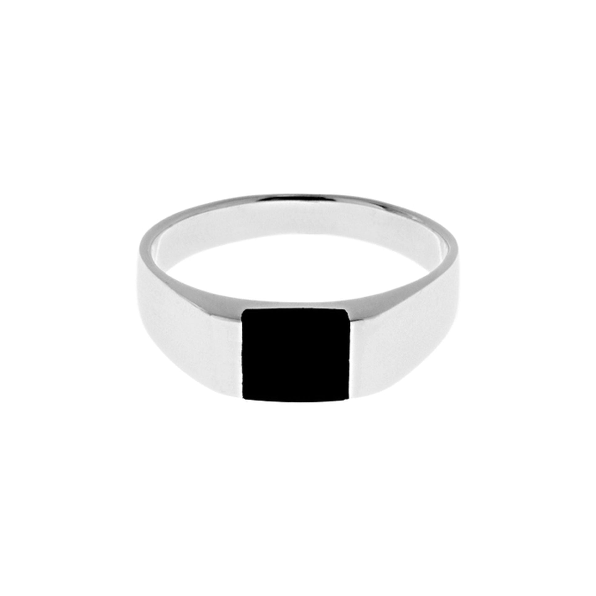 Casey simple black onyx signet ring
